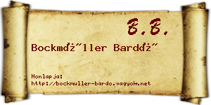 Bockmüller Bardó névjegykártya